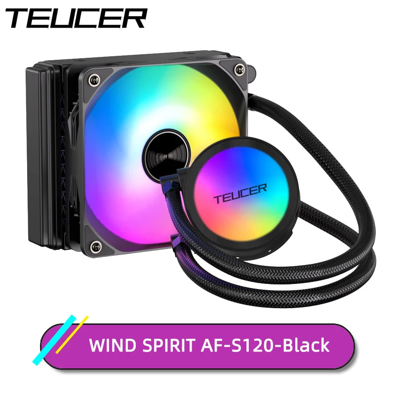 TEUCER-CPU Refrigerador de água, LGA 2011, placa-mãe V3 X99, nível silencioso, Dazzle Color, PC Cooler, 1700, 1200, 115X, AM4, AF-S360