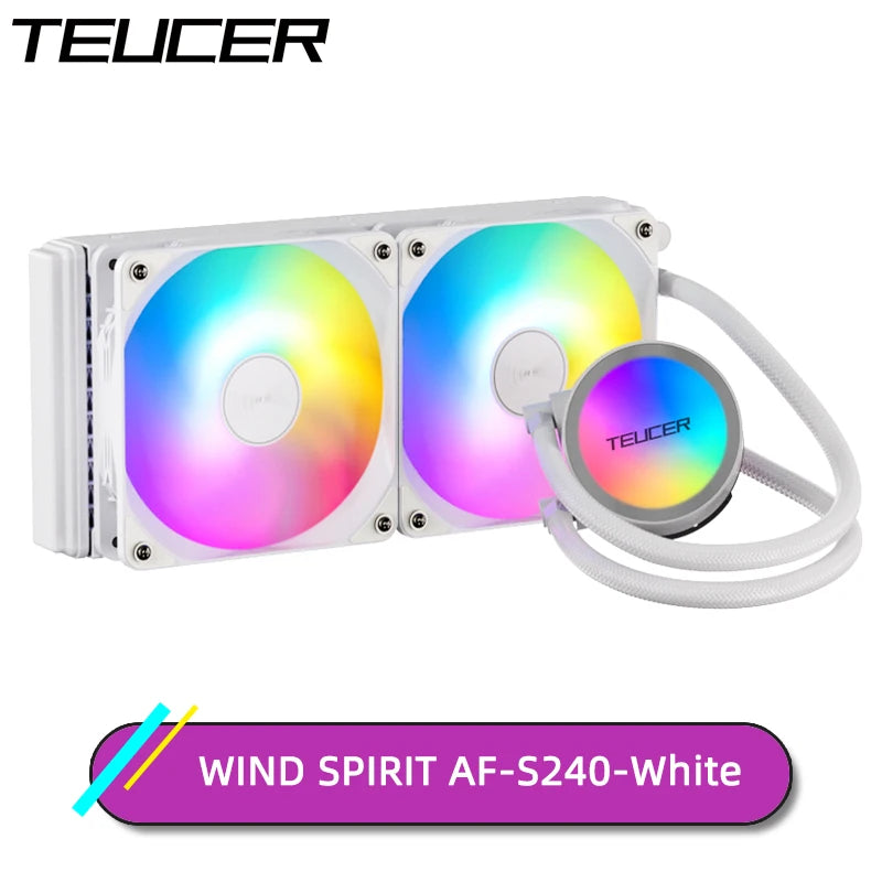 TEUCER-CPU Refrigerador de água, LGA 2011, placa-mãe V3 X99, nível silencioso, Dazzle Color, PC Cooler, 1700, 1200, 115X, AM4, AF-S360