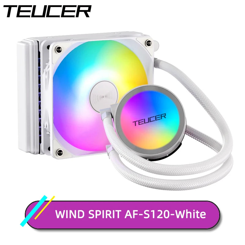 TEUCER-CPU Refrigerador de água, LGA 2011, placa-mãe V3 X99, nível silencioso, Dazzle Color, PC Cooler, 1700, 1200, 115X, AM4, AF-S360