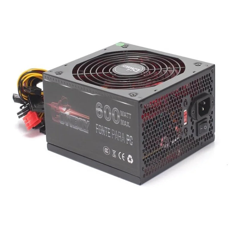 Fonte De Alimentacao Atx Led Pc Gamer Silenciosa Preta 115v/230v Kp-535 600w Luuk Young